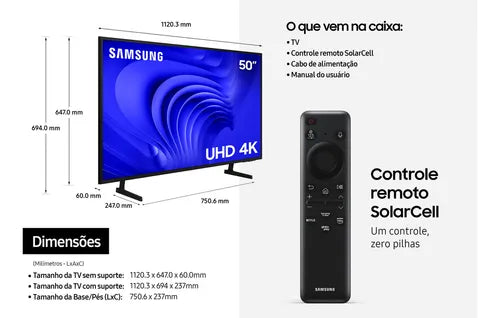 Smart TV 50' Samsung Crystal 4K