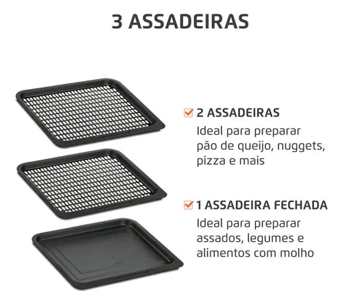 Fritadeira Air Fryer Forno Oven 12L, Mondial, 2000W - AFON-12L-BI