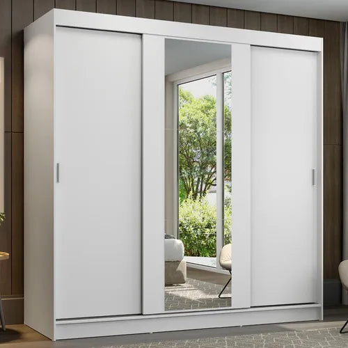 Guarda-roupa Casal Armário Quarto Reno Madesa 3 Portas De Correr Esp Branco 1095H91E